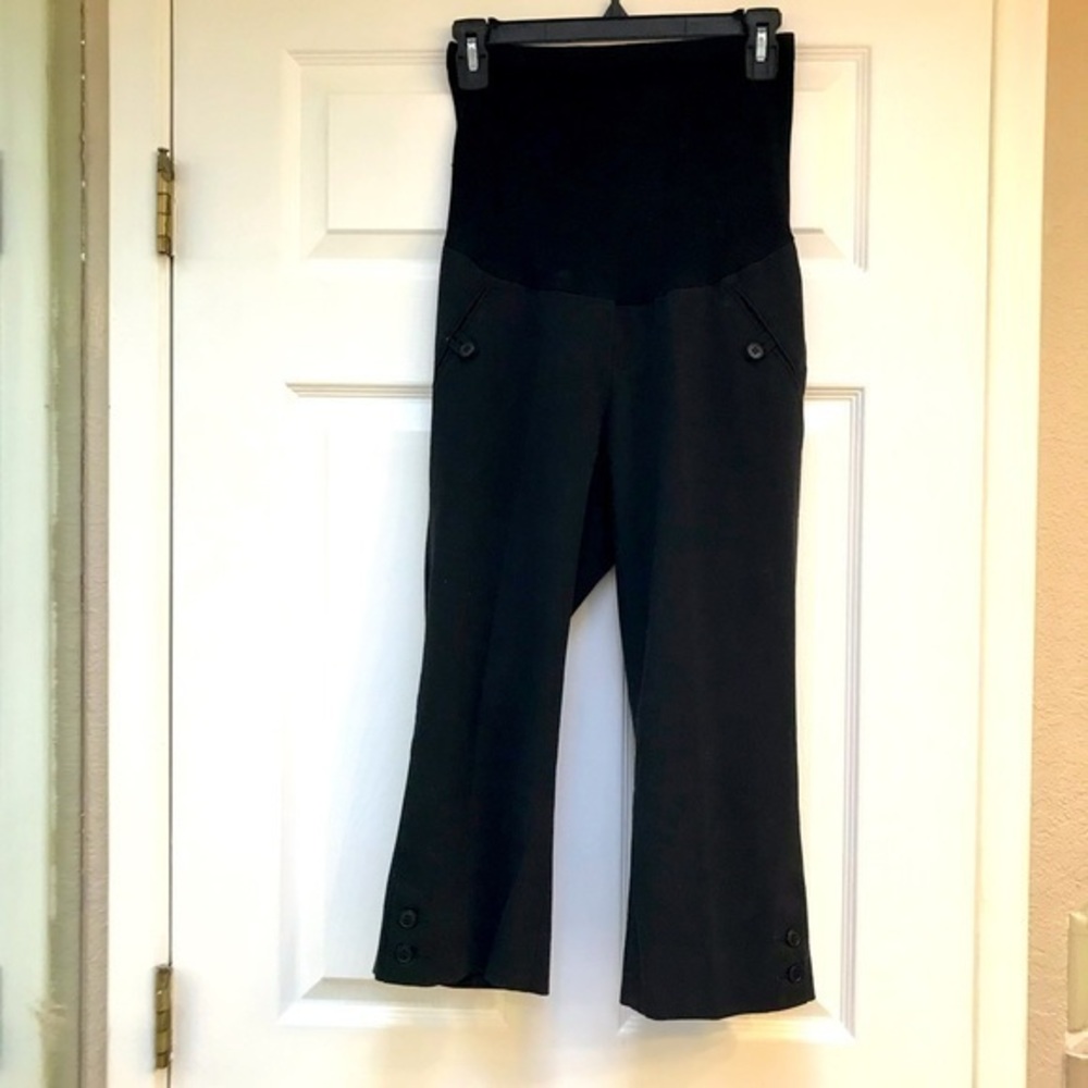 Motherhood Maternity Black Capri Dress Pants-Size S